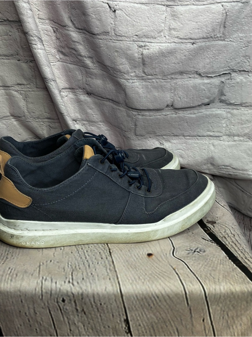 Cole Haan GrandPro Rally Court Sneakers Blue Canvas Casual Shoe Size 11 AS IS